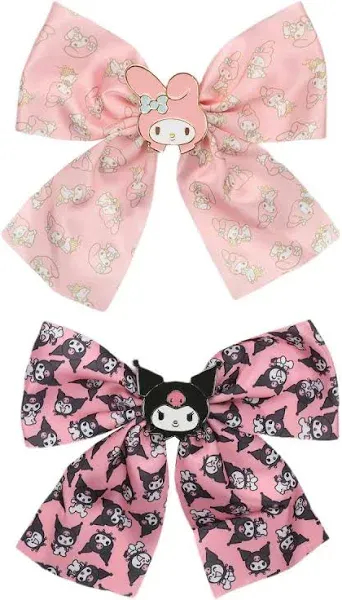 My Melody & Kuromi 2-Piece Hair Clip Bows Set