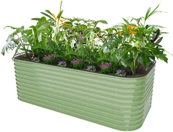 Vegega Tall Raised Garden Bed Modular Corrugated Metal 1