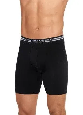 Jockey Men's Sport Stability Pouch Microfiber 9" Long Leg Boxer Brief S Black