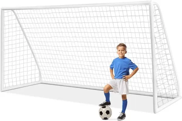 6 x 4 Feet Soccer Goal with Strong UPVC Frame - Color: White - Size: 6 x 4 ft