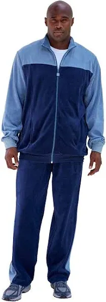 KingSize Men's Big & Tall Colorblock Velour Tracksuit