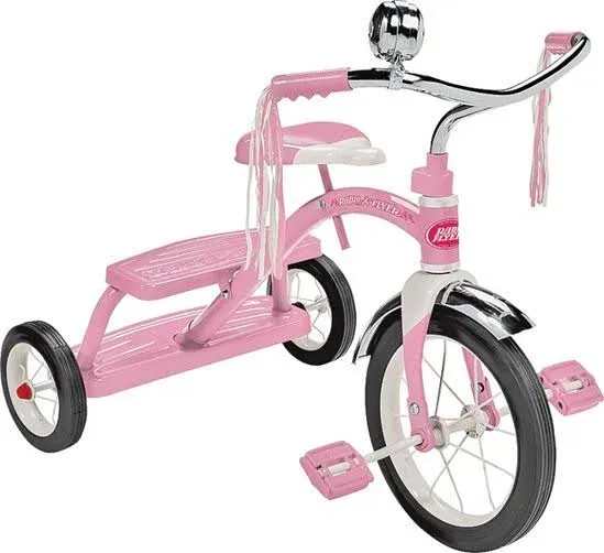 Radio Flyer 33P Girls Classic Pink Dual Deck Kid Toy Tricycle, For Ages 2.5 - 5