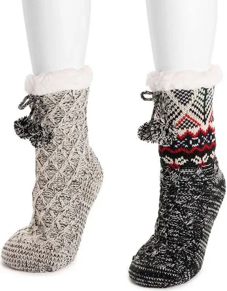 MUK LUKS Women's 2 Pair Pack Tall Cabin Socks