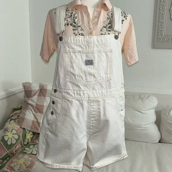 Levi’s Premium Denim White Vintage Style Retro Shortalls Overalls Covera…