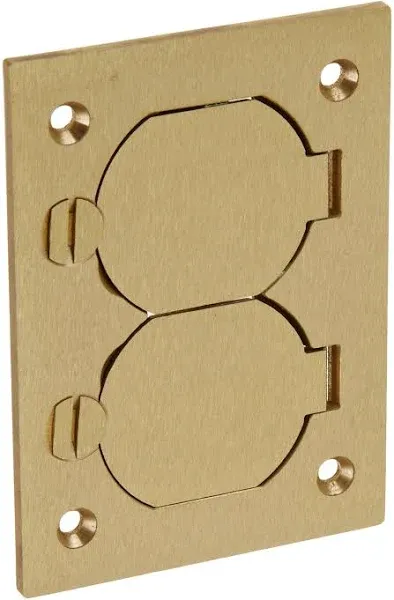 Hubbell S3825 Brushed Brass 1-Gang Cover Rectangular w/ Duplex Flaps