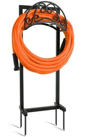 Garden Hose Holder Freestanding with 4 Spikes, Detachable Heavy Duty Water Ho...