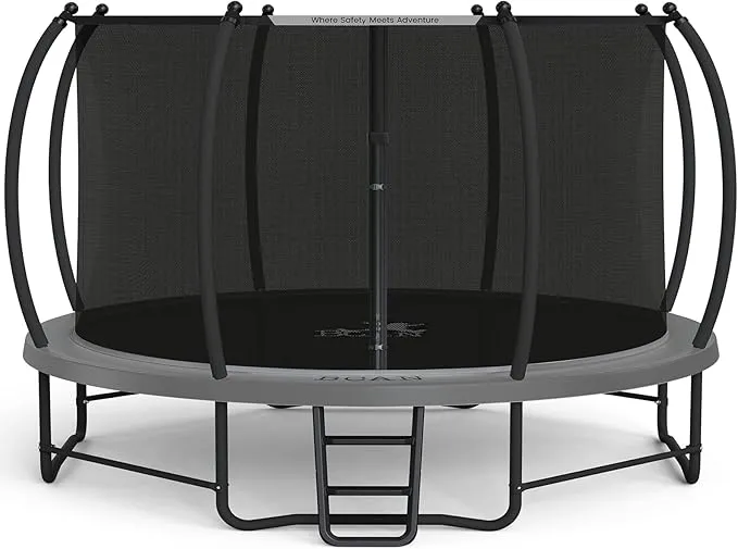 BCAN Trampoline 8FT 10FT 12FT 14FT 15FT 16FT Recreational Trampoline with Enclosure for Kids Adults, ASTM Approved, Outdoor Trampoline with Ladder for Kids