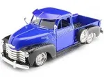 Welly 1953 Chevrolet 3100 Pickup Truck Blue and Black Low Rider Collection 1/24 Diecast Model Car