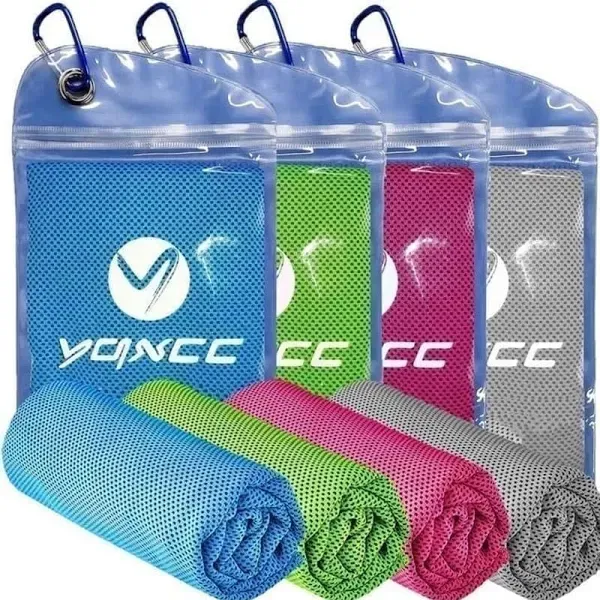 4 Pack Cooling Towel (40&#034;X12&#034;) Cool Cold Towel for Neck, Microfiber Ice Towel, S