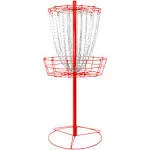 Remix Disc Golf Remix Double Chain Practice Basket for Disc Golf - Red