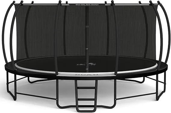 BCAN Trampoline 8FT 10FT 12FT 14FT 15FT 16FT Recreational Trampoline with Enclosure for Kids Adults, ASTM Approved, Outdoor Trampoline with Ladder for Kids