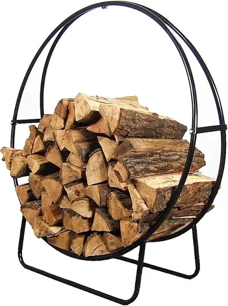 Sunnydaze Outdoor Steel Firewood Log Hoop Rack