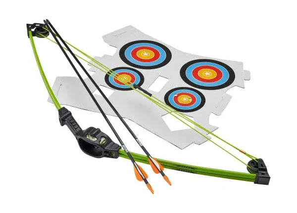 Lightweight Spark Bow Set: Perfect Starter Archery Gear for Ages 5-10, Flo Green