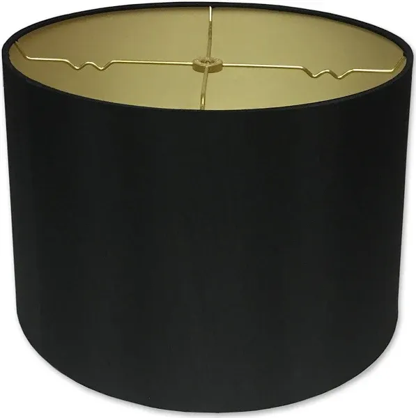 Royal Designs, Inc. Shallow Drum Hardback Lamp Shade, HB-610-10BLK/GL, Black, 9 x 10 x 7