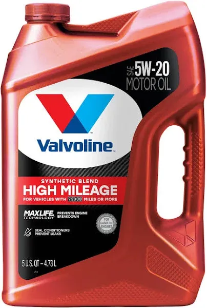 Valvoline High Mileage MaxLife Technology SAE 5W-20 Synthetic Blend Motor Oil