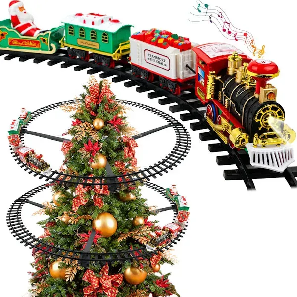 Christmas Train Sets for around the Tree - Hanging Toy Train Set for Kids Ages 4