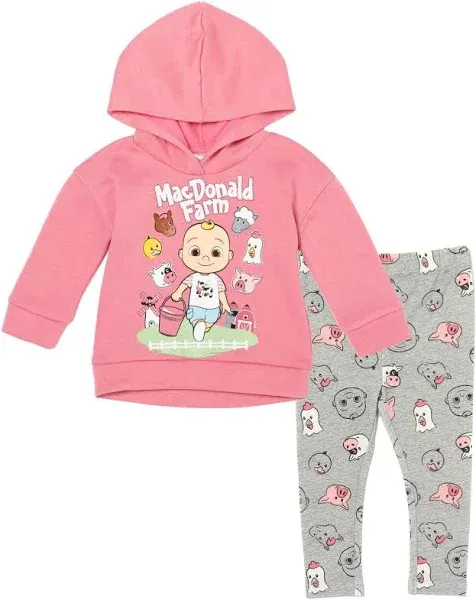 CoComelon JJ Toddler Pullover Fleece Hoodie and Leggings Outfit Set