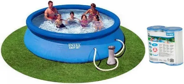 Intex 12' x 30" Easy Set Swimming Pool with 530 GPH Pump and Two Filter Cartridge