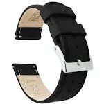 Samsung Galaxy Watch Bands | Black Leather & Stitching | Quick Release