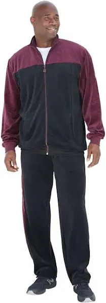 Men's KingSize Big & Tall Colorblock Velour Tracksuit