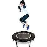 Leaps & Rebounds 48" Mini Fitness Trampoline & Rebounder Gym Equipment, Gray