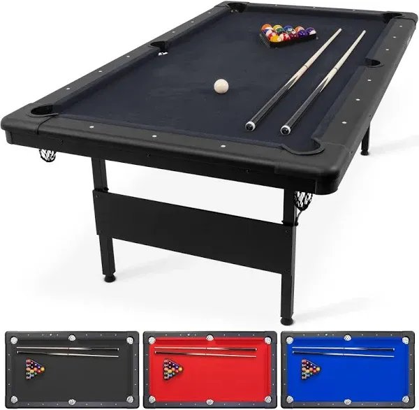 GoSports 7 ft Billiards Table - Portable Pool Table - Black