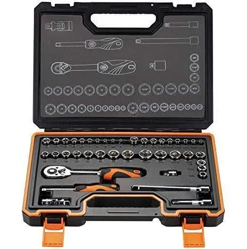 Kendo 42-Pieces 3/8'' & 1/4” Dr. Ratchet Socket Wrench Set