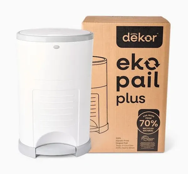 Dekor Eko Plus Diaper Pail Made with 70% Recycled Materials Hands-Free