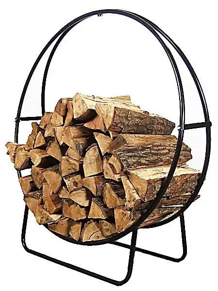 Sunnydaze Outdoor Steel Firewood Log Hoop Rack