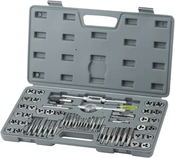 VEVOR Tap and Die Set 60-Piece Metric and SAE Standard Bearing Steel