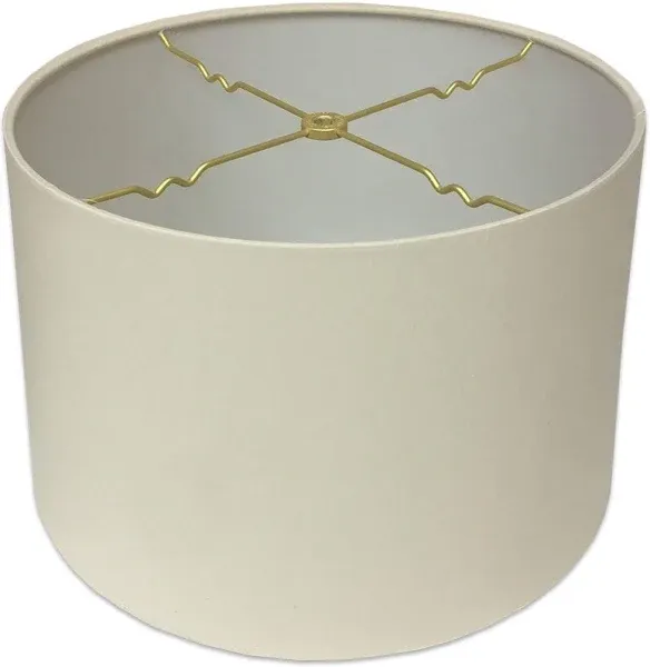 Royal Designs Shallow Drum Hardback Lampshade, Eggshell, 15"x16"x10"