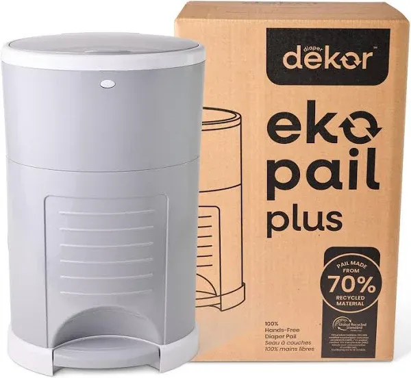 Dekor Eko Plus Diaper Pail Made with 70% Recycled Materials Hands-Free