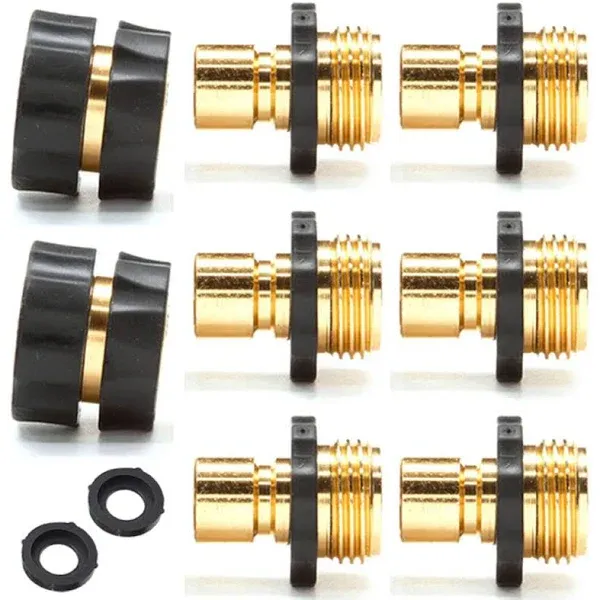 Quick Connect Garden Hose Fittings - 2 Female + 6 Male Connectors - Easy to Use