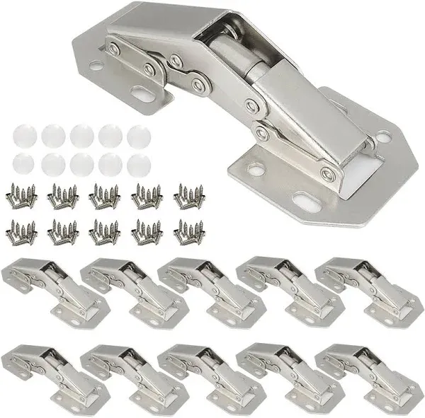 10-Pack Hidden Hinges for Cabinet Doors Frameless Cabinet Hinges Concealed Su...