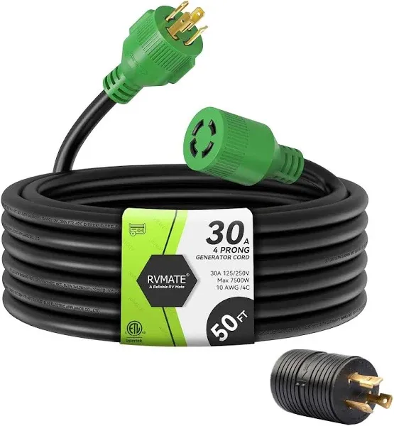 4 Prong Twist Lock 30 Amp Generator Extension Cord - 15FT Heavy Duty Design