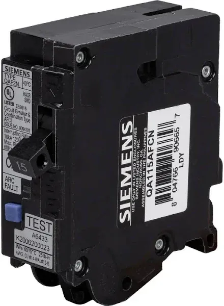 Siemens QA115AFCN Arc Fault Circuit Breaker