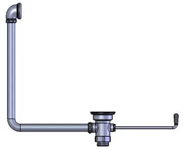 T & S Brass Waste Valve/Overflow Assembly B-3950-01