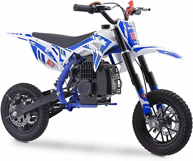 MotoTec Villain 52cc 2-Stroke Kids Gas Dirt Bike Blue