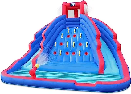 SUNNY & FUN Ultra Climber Inflatable Water Slide Park – Heavy-Duty for Outdoor Fun - Climbing Wall, Two Slides & Splash Pool – Easy to Set Up & Inflate with Included Air Pump & Carrying CaseSUNNY & FUN Ultra Climber Inflatable Water Slide Park –…