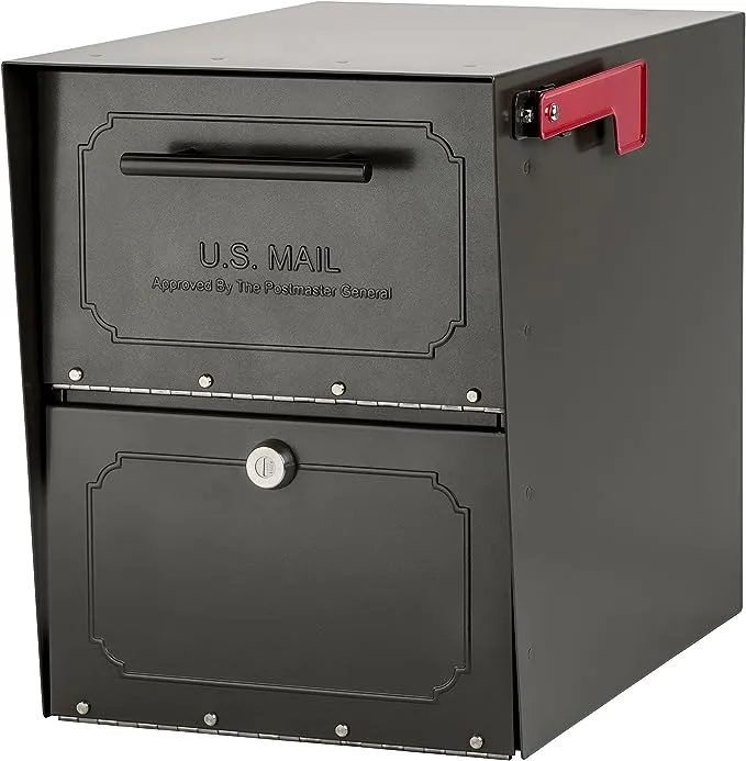 Architectural Mailboxes 6200Z-10 Oasis Classic Locking Post Mount Mailbox, 18"D x 11.5"W x 14"H ,Graphite Bronze