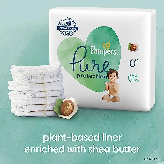 Diapers Size 1, 198 Count - Pampers Pure Protection Disposable Baby Diapers, Hypoallergenic and Unscented Protection, ONE Month Supply (Packaging May Vary)