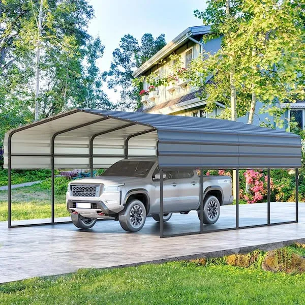 Arrow Steel Carport 12 x 24 x 7 ft. Galvanized Charcoal