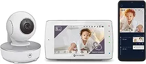 Motorola Baby Monitor-VM36XL Touchscreen 5" Portable WiFi Video Baby Monitor with Camera HD 720p - Connects to Smart Phone App, 1000ft Range, 2-Way Audio, Remote Pan-Tilt-Zoom, Room Temp, Lullabies 