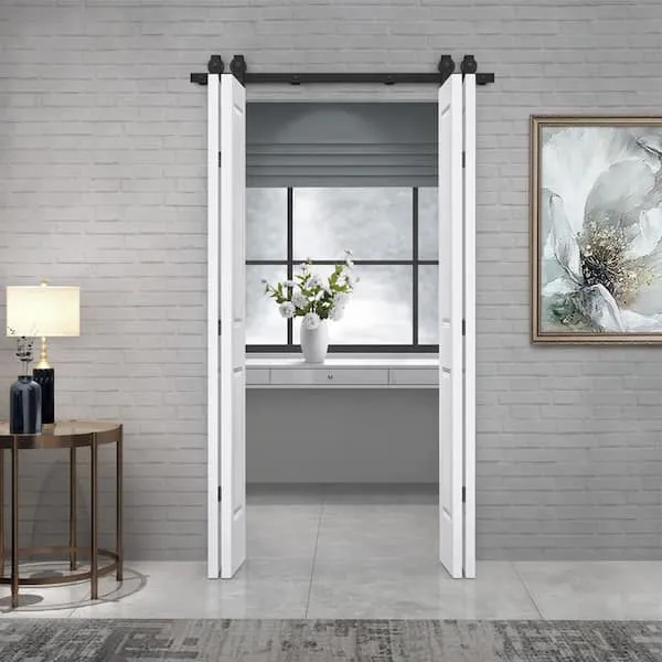 CALHOME 60-in x 80-in Primed MDF Double Barn Door (Hardware Included)CALHOME 60-in x 80-in Primed MDF Double Barn Door (Hardware Included)