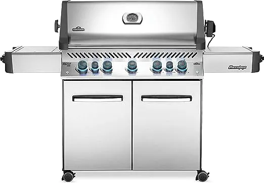 Napoleon P665RSIBPSS Prestige RSIB Propane Gas Grill, 665 sq. in + Infrared Side and Rear Burner, Stainless Steel