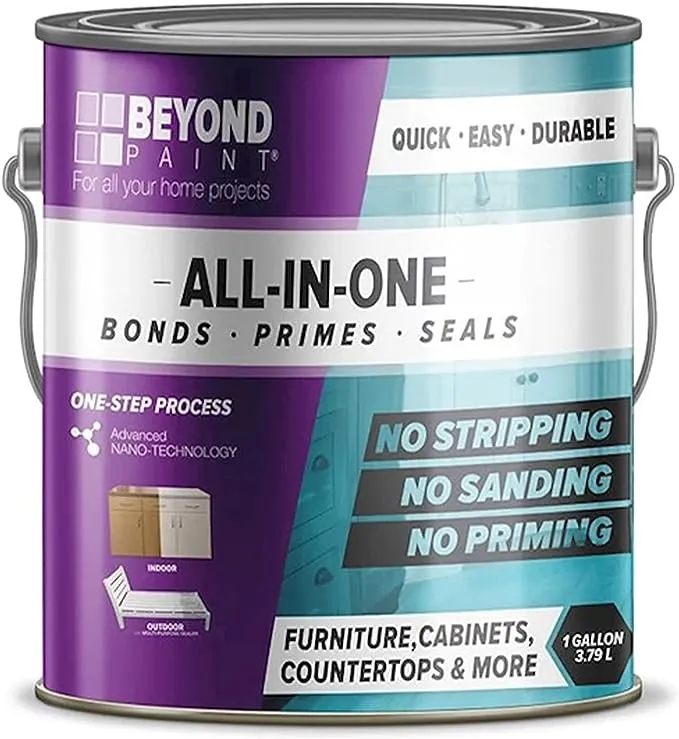 Beyond Paint All-in-One Refinishing Paint, No Sanding, Matte Finish for Cabinets, Countertops, Furniture and Doors, 1 Gallon, Deep Blue