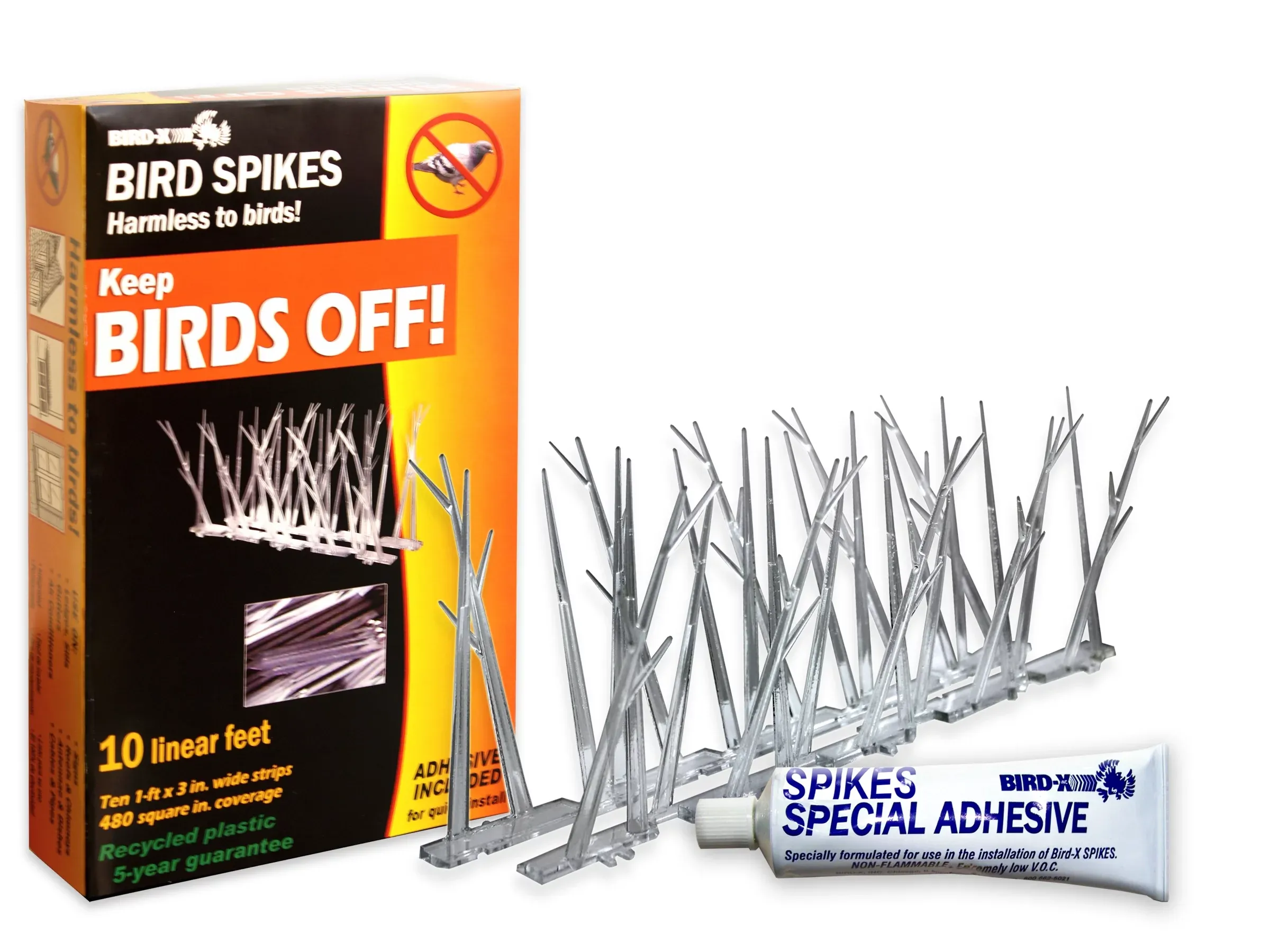 10 ft. Original Plastic Bird Spikes Bird Control Kit