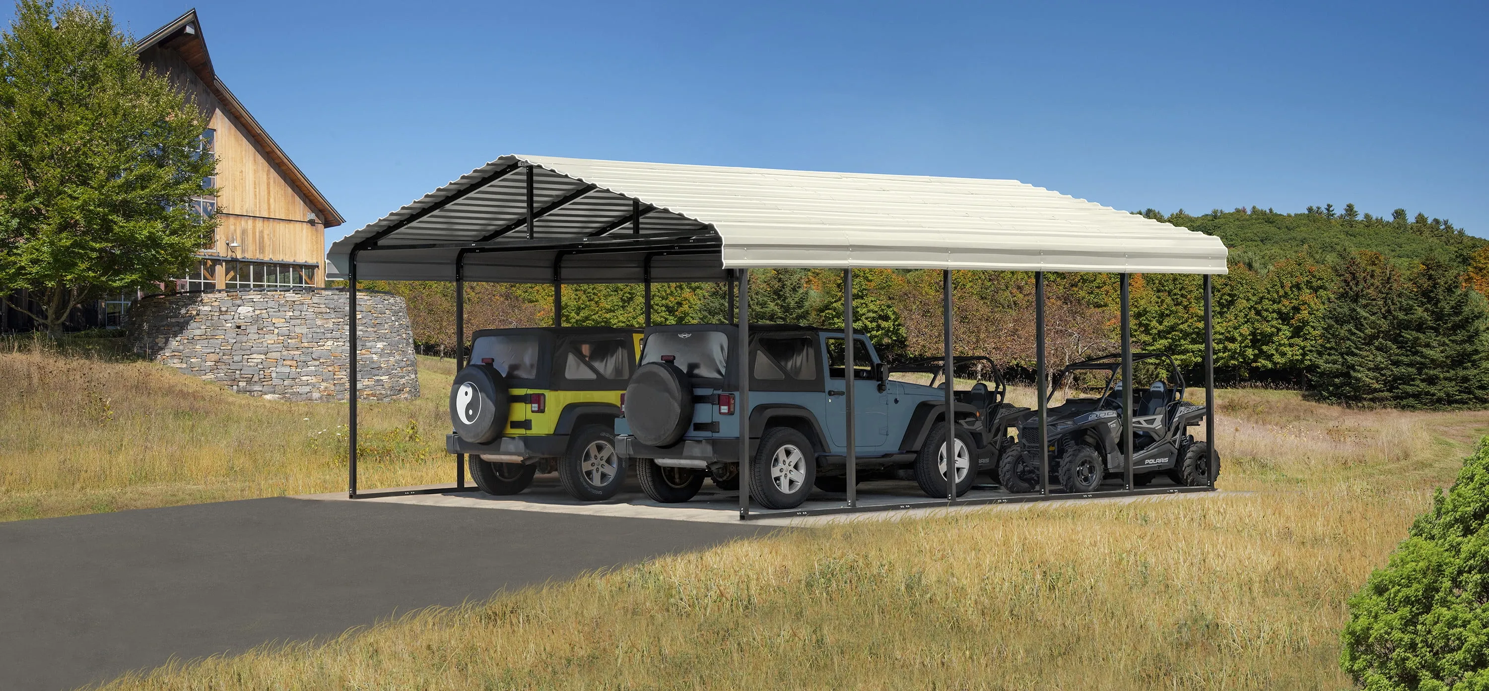 Arrow 20' x 24' x 9' Carport - Eggshell