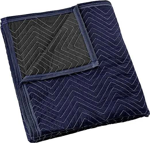 Sure-Max 2 Moving & Packing Blankets - Pro Economy - 80" x 72" (35 lb/dz weight) - Professional Quilted Shipping Furniture Pads Navy Blue and BlackSure-Max 2 Moving & Packing Blankets - Pro Economy - 80…