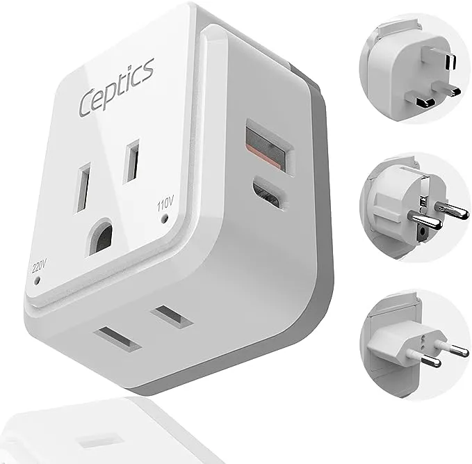 Ceptics European Plug Travel Adapter Set